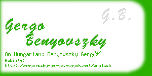 gergo benyovszky business card